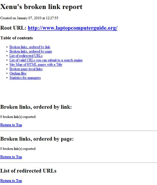 Xenu Broken Link Checker