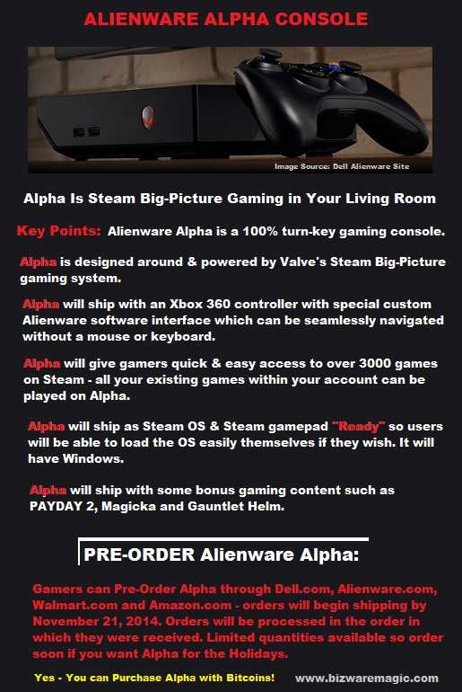 Click Here To Pre-Order Alienware Alpha via Dell